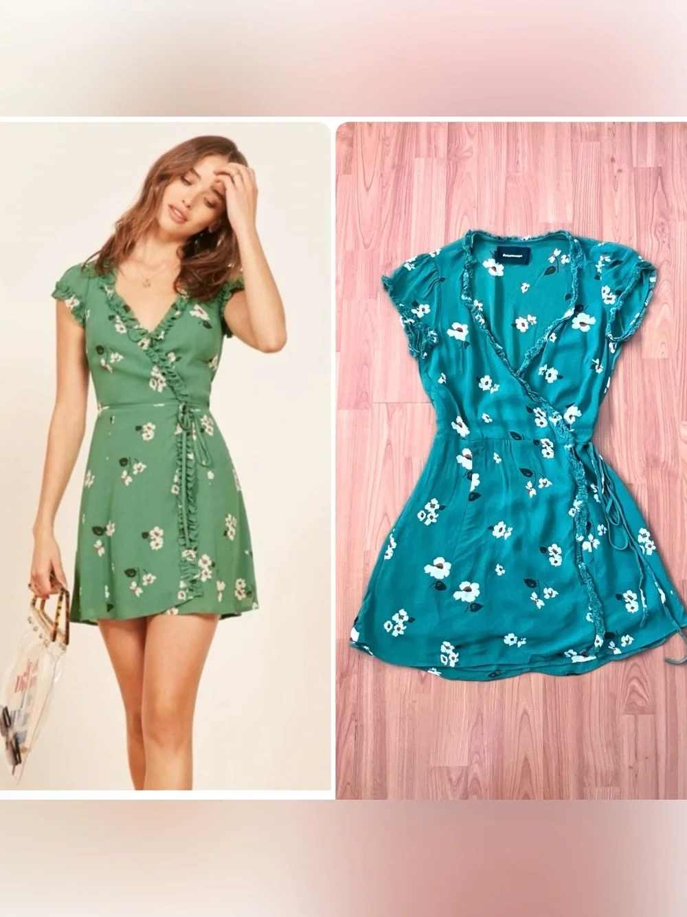 Reformation Garnet Floral Print Wrap Dress - Picture 1 of 10